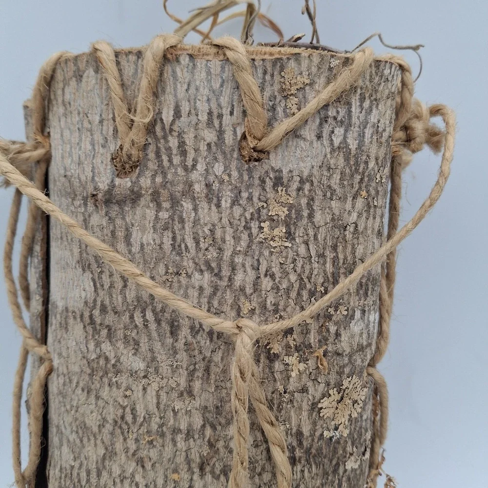 Vintage Wood‎ Bark Berry Basket (Appalachian?) Rustic Cabin Woods Decor Twigs 9